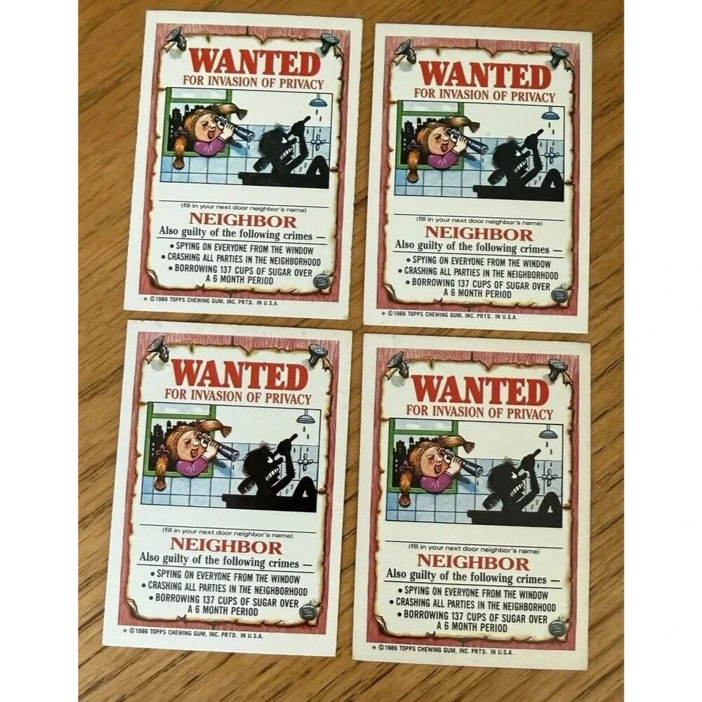 Juicy Jessica 1986 Topps Garbage Pail Kids OS3 Lot 4 Cards